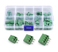 Uadme PCB Morsetto, 50 Pezzi 2,54mm 2P 3P 4P PCB Morsettiera a Vite, per Progetti Elettronici/DIY Project, 20 x 2 Pin, 20 x 3 Pin, 10 x 4 Pin, Verde
