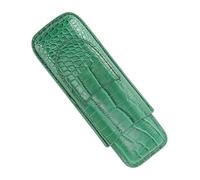 Uadme Portasigari in morbida pelle, portatile, resistente all'usura, vintage, ideale per compleanni, contiene 3 sigari, verde, Multicolore