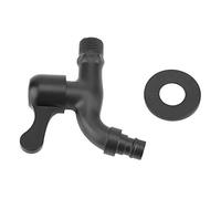 Uadme Rubinetto per acqua fredda, montaggio a parete, nero, rubinetto da giardino, per bagno (lavatrice)