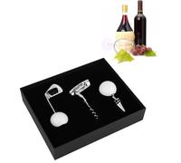 Uadme Set Apribottiglie Vino, 3 Pezzi Cavatappi a Forma da Golf in Lega di Zinco, Kit Vino Regalo per Feste Ristoranti Bar, con Scatola Regalo di Lusso