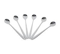 Uadme Set di 6 cucchiaini da tè in acciaio inox,con manico lungo,eleganti cucchiaini da caffè,latte,tè,torte,frullati,latte al cioccolato