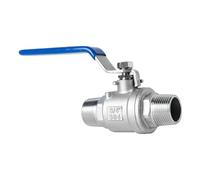 Uadme Valvola a Sfera 3/4 Maschio Maschio, Rubinetto Acciaio Inox, Valvola Sfera con Maniglia, per Giardini, Pompe Acqua, Vasche Pluviali Angolari