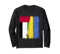 UAE Ucraina Mezza Bandiera Emirati Arabi Uniti Patrimonio ucraino Maglia a Manica