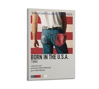 UAEYQPWHEEUR Poster con scritta "Born In The USA" di Bruce Springsteen, decorazione artistica da parete per soggiorno, camera da letto, 20 x 30 cm, con cornice