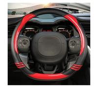 UAGFDFF Copertura del Volante dell'automobile Fibra Carbonio + Pelle per Fiat per Panda 2013 2015 2017 2019 2020 2021 2022 Accessori Auto Coprivolante Auto(Red D)
