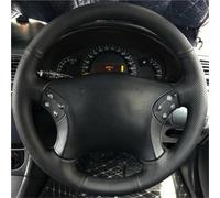 UAGFDFF Copertura Volante Auto Copertura Volante Auto Personalizzata per Mercedes per Benz W203 Classe C 2001-2007 Accessori Interni Auto Rivestimento Volante Coprivolante in Pelle(Filo Nero)