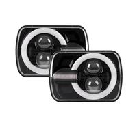 UAGFDFF Paralume Anteriore 2 Pezzi Fari A Led Per Jeep Per Wrangler YJ Per Cherokee XJ H6014 H6052 H6054 H4 Faro Accessori Auto Lampada A Faro Copriobiettivo