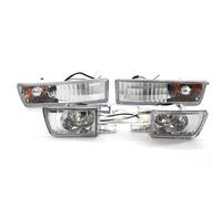 UAGFDFF Paralume Anteriore 4 Pezzi Set Auto Affumicato Paraurti Anteriore Fendinebbia + Indicatore Di Direzione Per VW Per Golf 3 1992 1993 1994 1995 1996 1997 Faro Copriobiettivo(Crystal White)