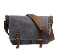 UALXPAO Borsa a tracolla in tela da uomo Borsa a tracolla da uomo in tela cerata spessa, borsa a, a vintage for il tempo libero, casual ragazzo(Dark gray)