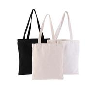 UALXPAO Borsa Tela Donna 10 pezzi Borsa in tela di cotone stampata riutilizzabile semplice bianca vuota a tracolla for donne e studenti
