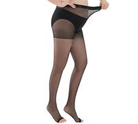 UALXPAO Collant sottili Collant taglie forti da donna, con punta aperta, senza dita, for l'estate, sandali, biancheria intima sottile e trasparente(Black,XL)