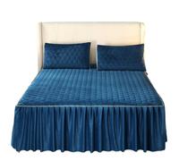 UALXPAO Copriletto in Velluto di Cristallo, Gonna da Letto Morbida e Solida, copriletto, Materasso con Federa, Tessuti for la casa Gonna da Letto con Volant E Copriletto(7,1pc 200x220cm)