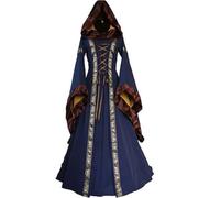 UALXPAO costume strega donna Abiti Con Maxi Volant | Abito cosplay gotico rinascimentale vintage medievale fino al pavimento da donna
