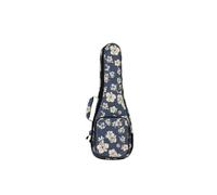 UALXPAO Custodia per banjo Borsa da concerto for ukulele con fiori di ibisco 21/23/26 pollici imbottitura in spugna 10 mm, custodia morbida for chitarra a 4 corde(Size 21 inch)