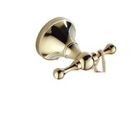 UALXPAO Gancio Ottone per Bagno a Muro Ganci for asciugamani a parete | Ganci for panni Accessori hardware for il bagno Ganci doppi for accappatoio in ottone(Gold)