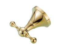 UALXPAO Gancio Ottone per Bagno a Muro Gancio porta accappatoio doppio in ottone color oro