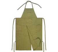 UALXPAO Grembiule da ceramica a copertura totale con apert Grembiule lungo monopezzo, multitasche, leggings casual, doppie punte, regolazione del collo in fabbrica(Canvas green)