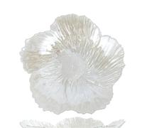 UALXPAO Insalatiera in cristallo Piatto di vetro a forma fiore, vassoio porta caramelle, frutta bianco, stoviglie da cucina(30CM)
