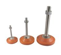 UALXPAO Piedini regolabili per apparecchiature Piedino regolabile con base in PVC da 90/100 mm, for carichi pesanti, filettatura M16/M20/24, piedini articolati(90xM16x100mm)