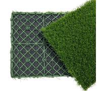 UALXPAO Prato Sintetico 2 Piastrelle for Prato Artificiale ad Incastro da 12''x12'' for Esterni per Piscina Terrazzo Aree Giochi Viali