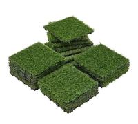 UALXPAO Prato Sintetico 27 Piastrelle di Artificiale Decorative, Verdi, 12" X per Piscina Terrazzo Aree Giochi Viali