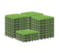 UALXPAO Prato Sintetico Piastrelle in Erba Artificiale ad Incastro da 3 Pezzi for Patio, Balcone, Cortile, Pavimento in, 30x30 cm per Piscina Terrazzo Aree Giochi Viali