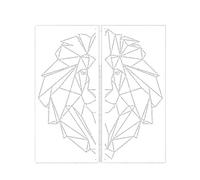 UALXPAO Sagome da Parete per dipingere 46 cm - 91 Stencil da Parete Decorativo for Pittura in Gesso Modello for dipingere Leone Linea Arte lineare Triangolare Geometrico(XXL 80cmX91cm - B)