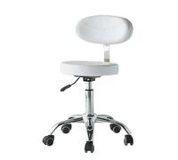 UALXPAO Sgabello con rotelle Sgabelli con ruote, mobili for estetisti, bar, parrucchieri, saloni di bellezza, sedie da toilette(White-pu wheel)