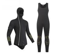 UALXPAO Tuta da Immersione in Neoprene Muta da Sub in Neoprene 5 mm, Uomo, 2 Pezzi, con Cappuccio, Top e Gilet, Surf, Nuoto Caldo