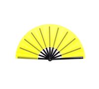 UALXPAO Ventaglio Pieghevole 1pc 10 inch Kung Fu Fan Folding Martial Arts Double Sided Sound(Yellow)