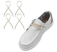 UamGlsob 2 paia di lacci elastici piatti per scarpe Hey Dude, lacci piatti di ricambio per Hey Dude, Beige, 12Inch
