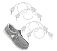 UamGlsob 2 paia lacci elastici di ricambio per scarpe Hey Dude, senza cravatta notie shoelaces stringhe elastici per scarpe uomo (White, 12"/30cm)