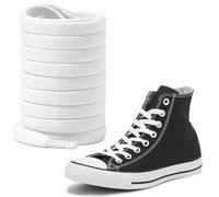 UamGlsob Lunghi Lacci Per Scarpe Per Converse Alta High Top Sneakers, 8 mm Lacci Piatti In Cotone Premium Per Ginnastica (Pure White,45"/115cm)