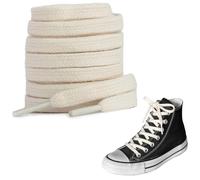 UamGlsob Lunghi Lacci Per Scarpe Per Converse Alta High Top Sneakers, 8 mm Lacci Piatti In Cotone Premium Per Ginnastica (Beige,54"/140cm)