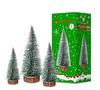 UAMLVCN Albero di Natale artificiale, 3 misure, albero di Natale artificiale con base in legno, mini albero di Natale per albero di Natale, decorazione da tavolo, vetrina (10/15/20 cm)