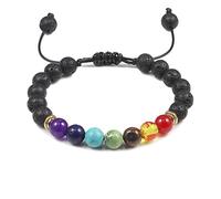 Uamtuce Braccialetto con 7 perline in pietra lavica naturale, occhio di tigre, per donne e uomini, braccialetto di guarigione per l'equilibrio, One Size, Pietra, Agata