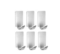 UANFHWZF Ganci da Parete 6 Pezzi Piccoli Ganci Adesivi autoadesivi Ganci for Bastoncini in Acciaio Inossidabile for pareti appese Asciugamani Chiavi Borse Cucina casa