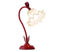 UANFHWZF Lampade da comodino Lampada da scrivania decorativa con fiori decorativi, for camera da letto romantica, luce notturna e testiera del letto(Red)