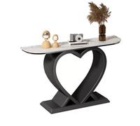 UANFHWZF Tavolo consolle, Consolle moderna con piano in finto marmo for ingresso e soggiorno tavolo(Black,L)