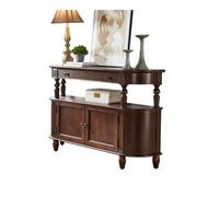 UANFHWZF Tavolo consolle, Tavolo d'ingresso in legno massello con mobiletto portaoggetti a parete, decorativo for corridoio tavolo(120cm)