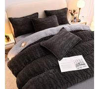 UANGLI Copripiumino Jacquard in Pile Corallo 220x240 cm Copripiumino King Size per Coppia Bambino Set di Biancheria da Letto Matrimoniale Caldo Invernale