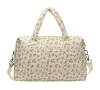 Uanqfegy Borsa per pannolini trapuntata, borsa per mamma floreale morbida regolabile - multitasche per viaggi, uso quotidiano