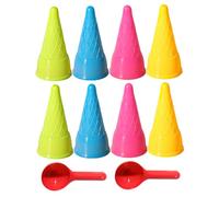 Uanqfegy Coni e Palette per Gelato in plastica, Giocattoli con Sabbia, 8 Pezzi - Set da Gioco per Bambini, da Spiaggia e all'aperto