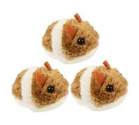 Uanqfegy Giocattolo per Gatti, Mouse Mobile 3 Pezzi con Cordino - Topi Peluche interattivi per Cani Gatti, intrattenimento Divertente per Animali Domestici
