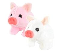 Uanqfegy Peluche interattivo di maiale elettrico che cammina 2 pezzi, animale di pezza con suono che scodinzola la coda muove il naso ed emette suoni Oink per i bambini