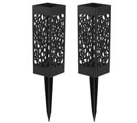 Uanqfegy Portafiori per tombe - Vasi commemorativi per tombe da 2 pezzi, plastica nera con punta lunga per cortile da giardino con lapide 11, 4 pollici