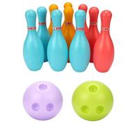 Uanqfegy Set da Bowling per Bambini con 10 Birilli e 2 Palline, Giocattolo in plastica per Feste da Interni ed Esterni per Bambini e Divertimento in Famiglia