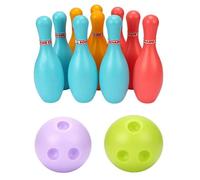 Uanqfegy Set da Bowling per Bambini in plastica, 10 Birilli e 2 Palline, Gioco per Feste, attività Sportiva al Coperto e all'aperto per la Famiglia dei Bambini