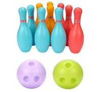 Uanqfegy Set da Bowling per Bambini in plastica, Giochi da Bowling con Palline da Festa con 10 Birilli 2 Palline