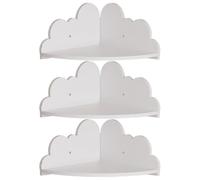 Uanqfegy Set di 3 mensole sospese angolari Creative Cloud, mensole sospese in legno montate a parete per camera da letto, bagno, cucina